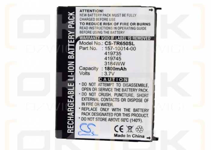 Сменный аккумулятор для Cingular Treo 650 / 157-10014-00 1800 мАч Li-ion 3,7 В (Cameron Sino)