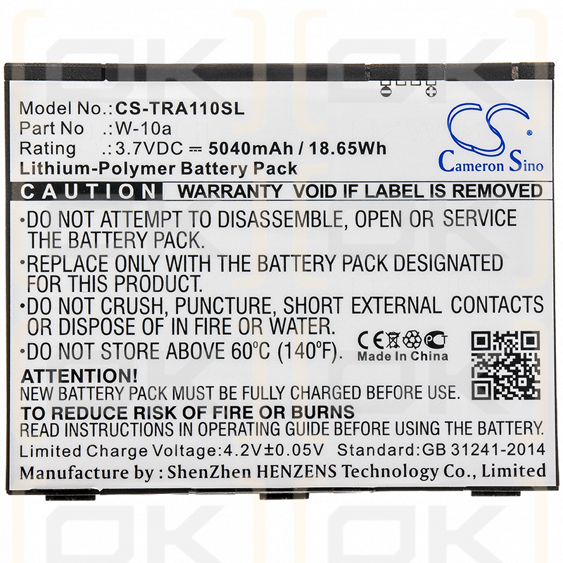 Telstra MR2100 / W-10a 5040mAh Li-Polymer 3.7V (Cameron Sino)