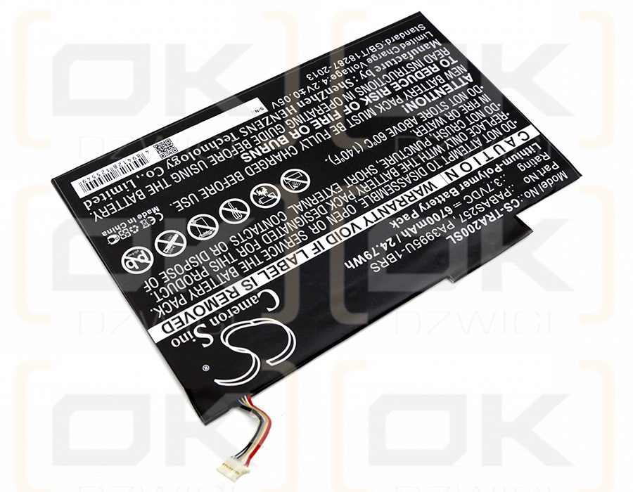 Toshiba Excite AT200-101 / PA3995U-1BRS 6700 mAh Li-Polymer 3,7 V (Cameron Sino)