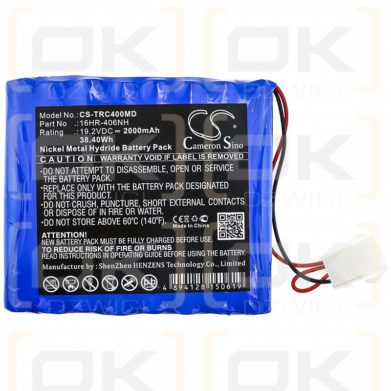 Trismed Cardipia 406RSH / 16HR-406NH 2000mAh Ni-MH 19.2V (Cameron Sino)