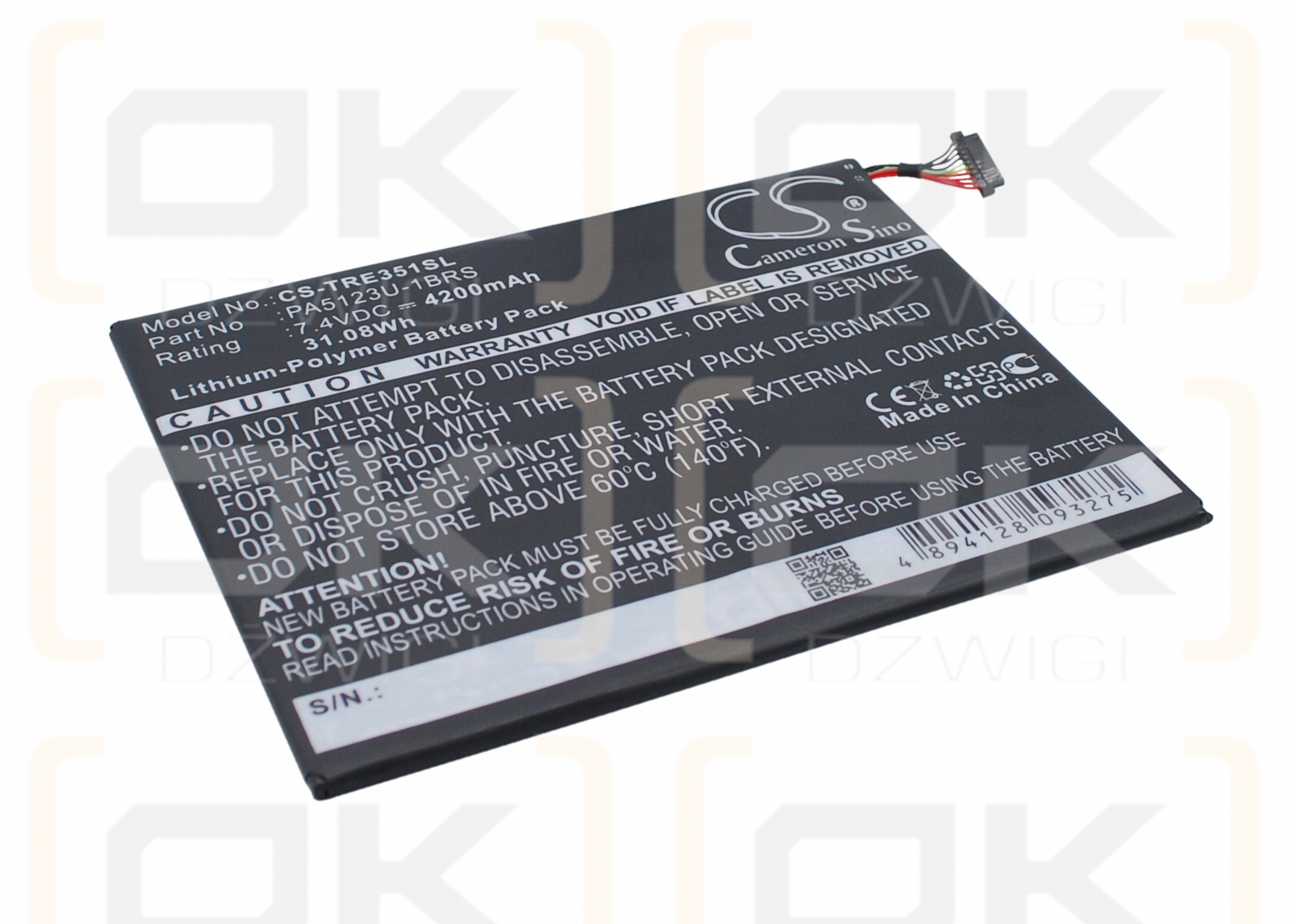 Toshiba AT10LE-A-108 / PA5123U-1BRS 4200 mAh Li-Polymer 7,4 V (Cameron Sino)