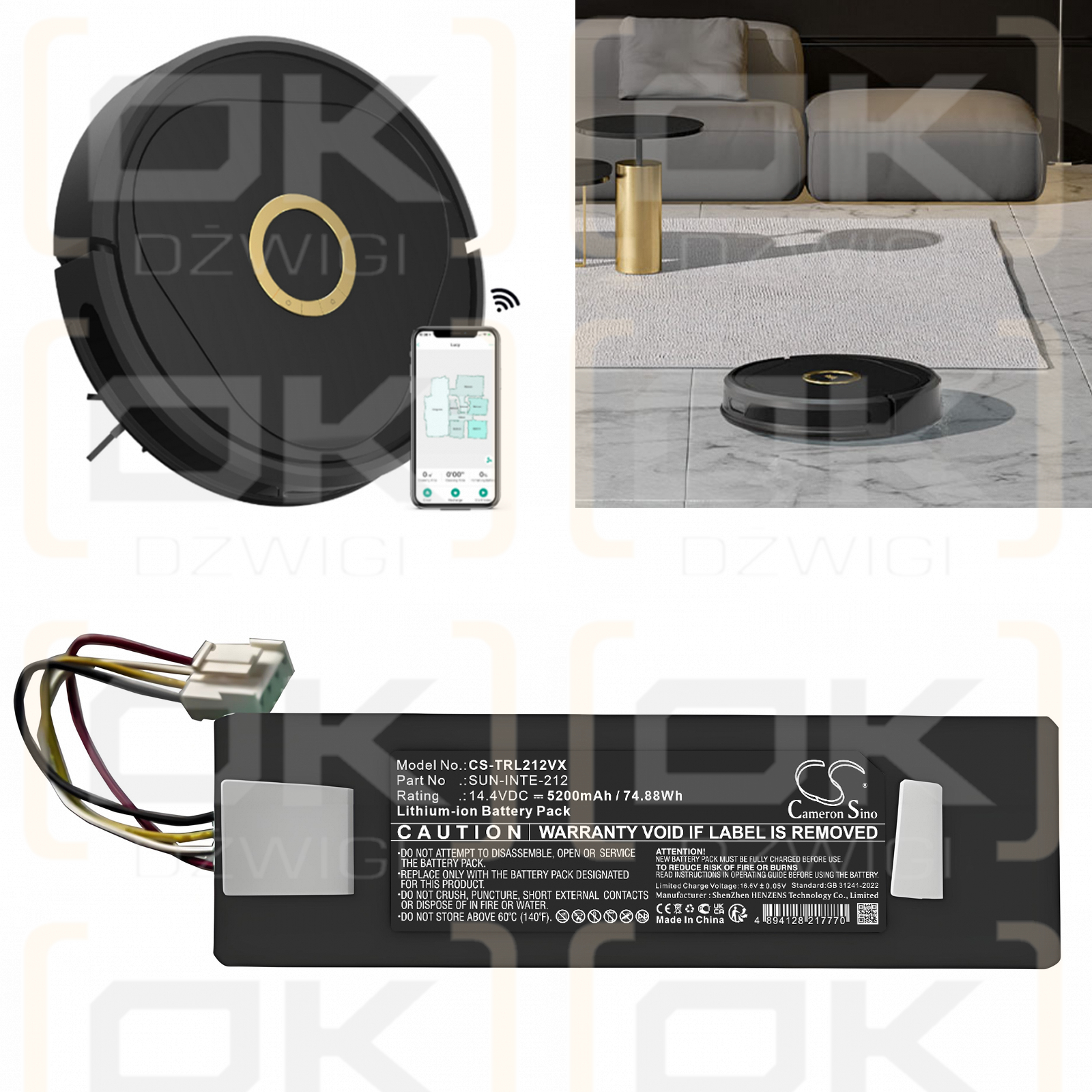 Trifo Lucy / SUN-INTE-212 5200mAh Li-ion 14.4V (Cameron Sino)
