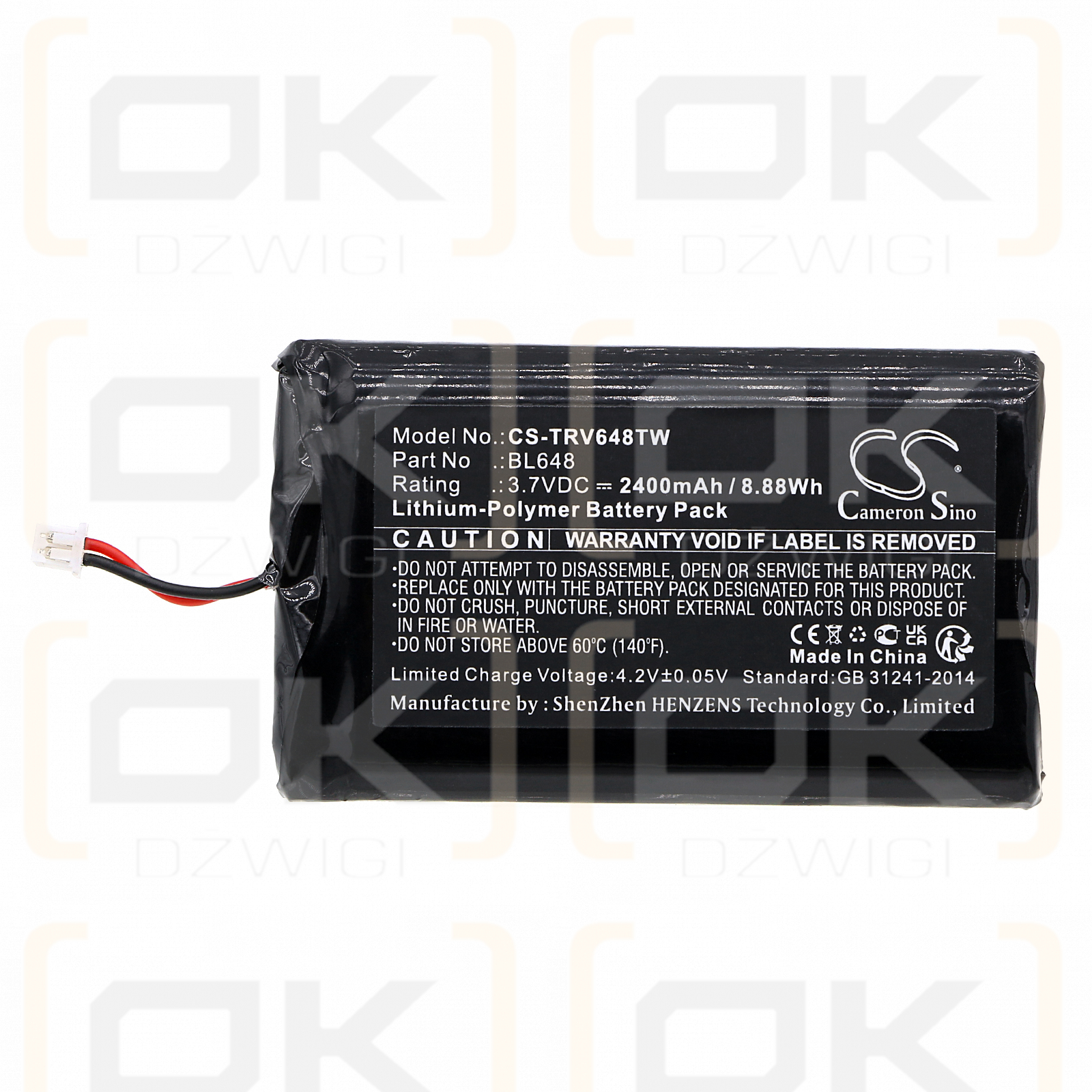 Retevis RB648 / BL48 2400 mAh Li-Polymer 3,7 V (Cameron Sino)