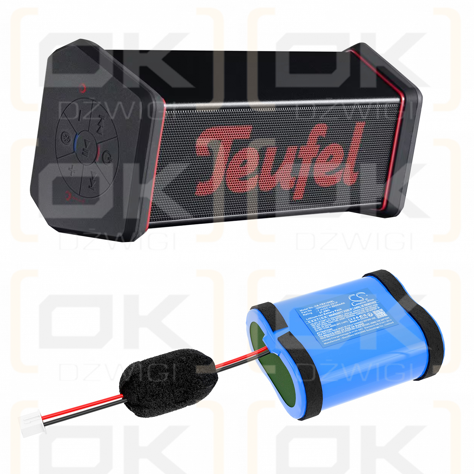 Teufel Rockster XS 2016 / INR26650-2S1P 5000mAh Li-ion 7.4V (Cameron Sino)