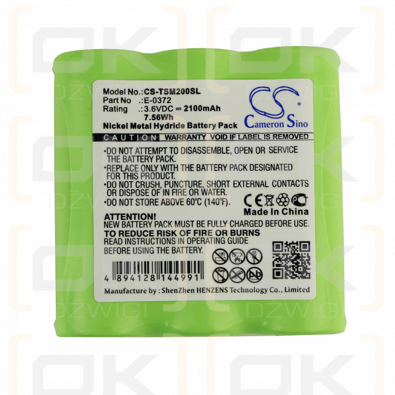 TELETRONIC P-0372 / E-0372 2100mAh Ni-MH 3.6V (Cameron Sino)