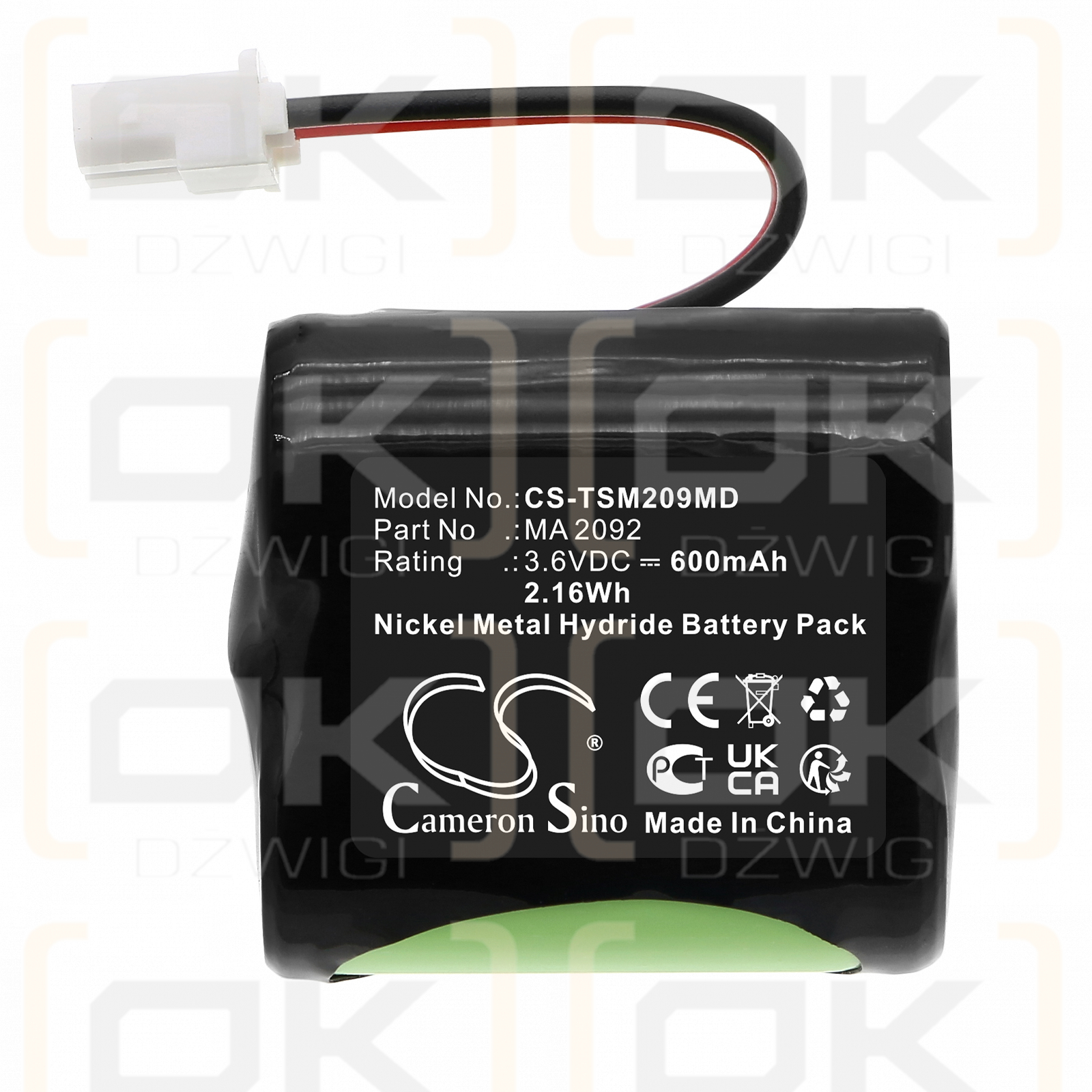 Thermo Scientific Scientific Matrix Electronic / MA 2092 600 mAh Ni-MH 3,6 V (Cameron Sino)