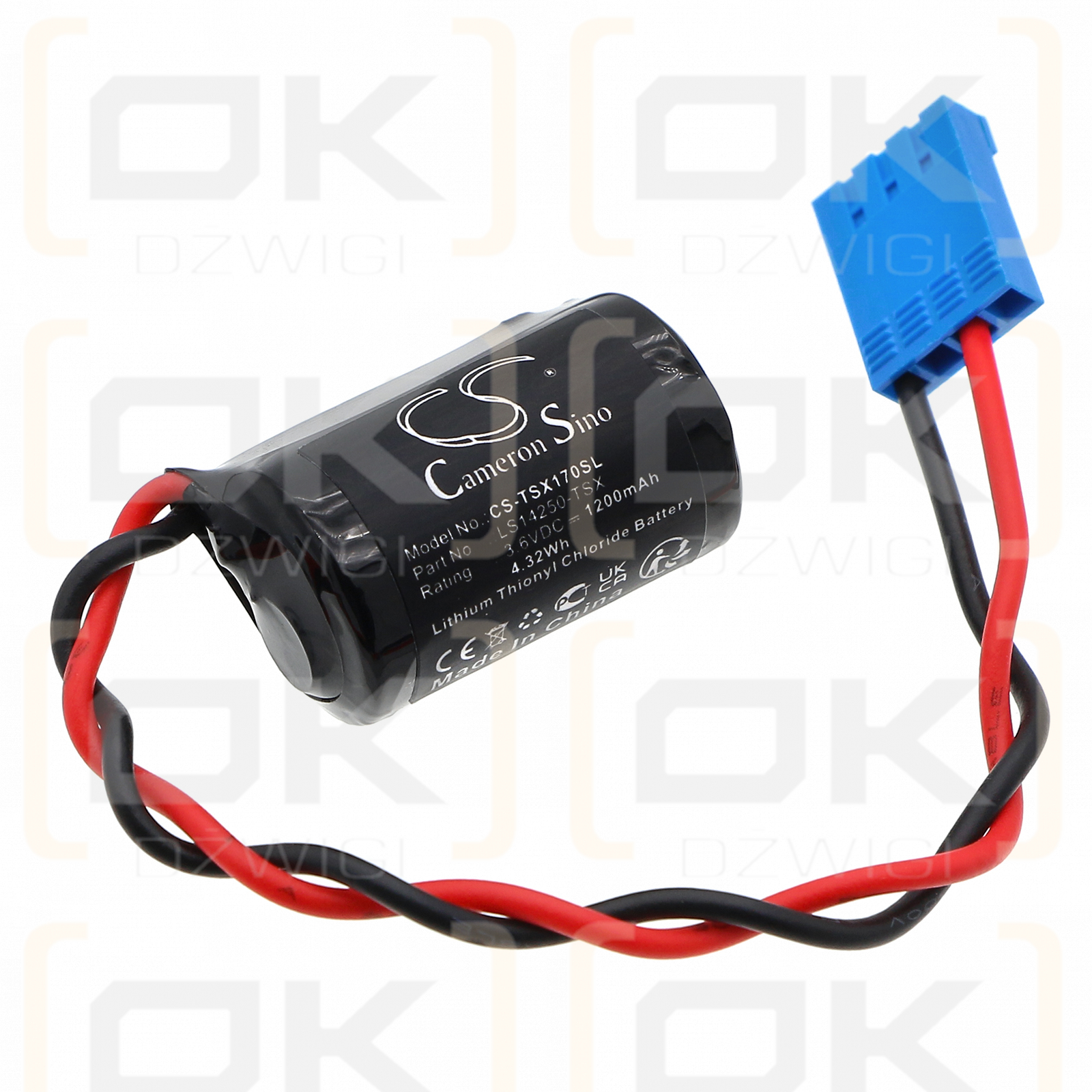 Schneider TSX17-20 / LS14250-TSX 1200mAh Li-SOCl2 3.6V (Cameron Sino)