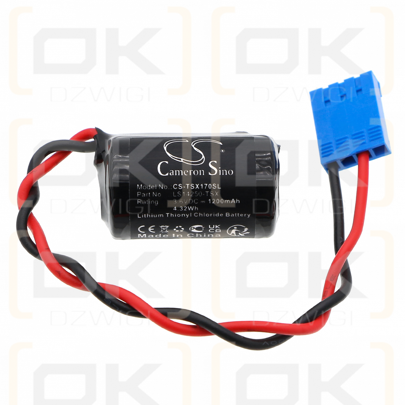 Schneider TSX17-20 / LS14250-TSX 1200mAh Li-SOCl2 3.6V (Cameron Sino)