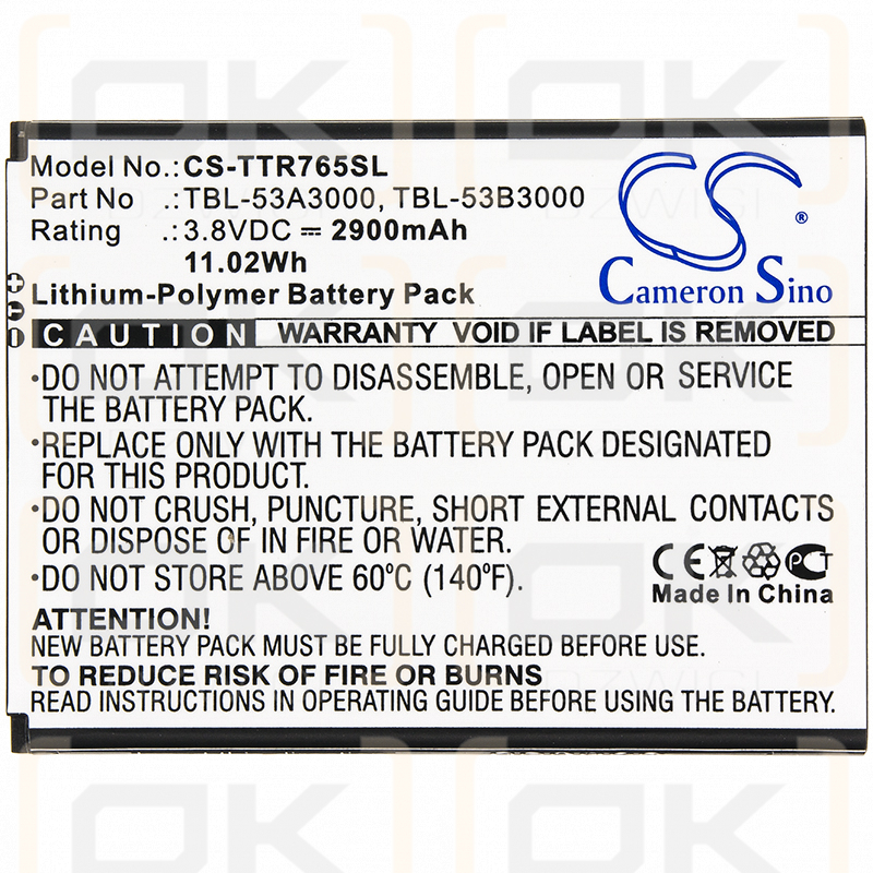 TP-Link M7650 / TBL-53B3000 2900 mAh Li-Polymer 3,8 V (Cameron Sino)