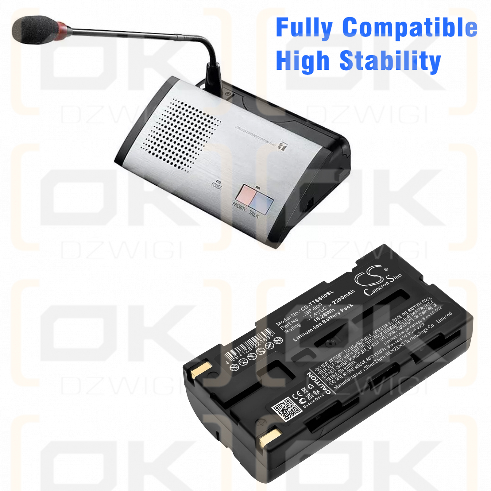 TOA TS-922 / BP-900 2200mAh Li-ion 7.4V (Cameron Sino)