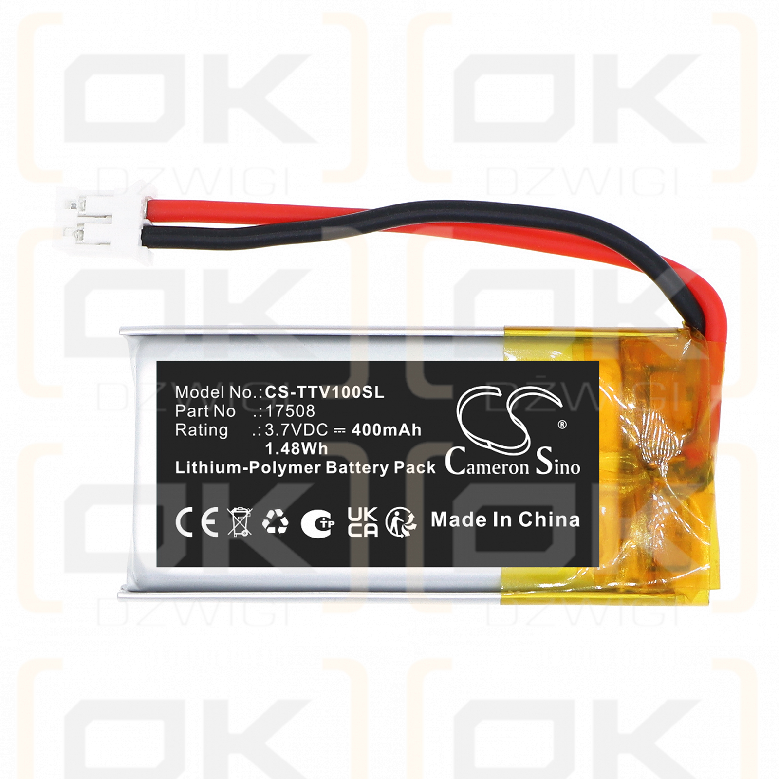 Tristartester V3/17508 400 mAh Li-Polímero 3,7 V (Cameron Sino)