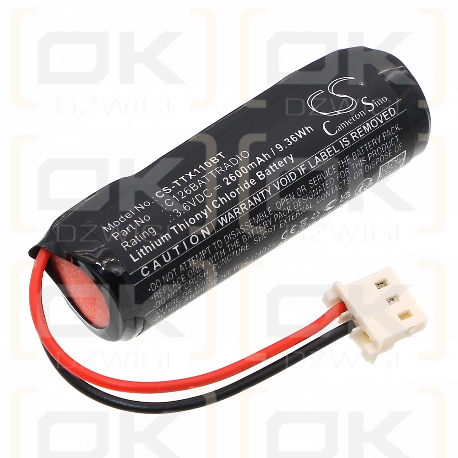 Technoalarm TX310 / C126BATTRADIO 2600mAh Li-SOCl2 3.6V (Cameron Sino)