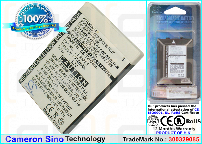 Сменный аккумулятор для Toshiba 908A / TSBAE1 950 мАч Li-ion 3,7 В (Cameron Sino)