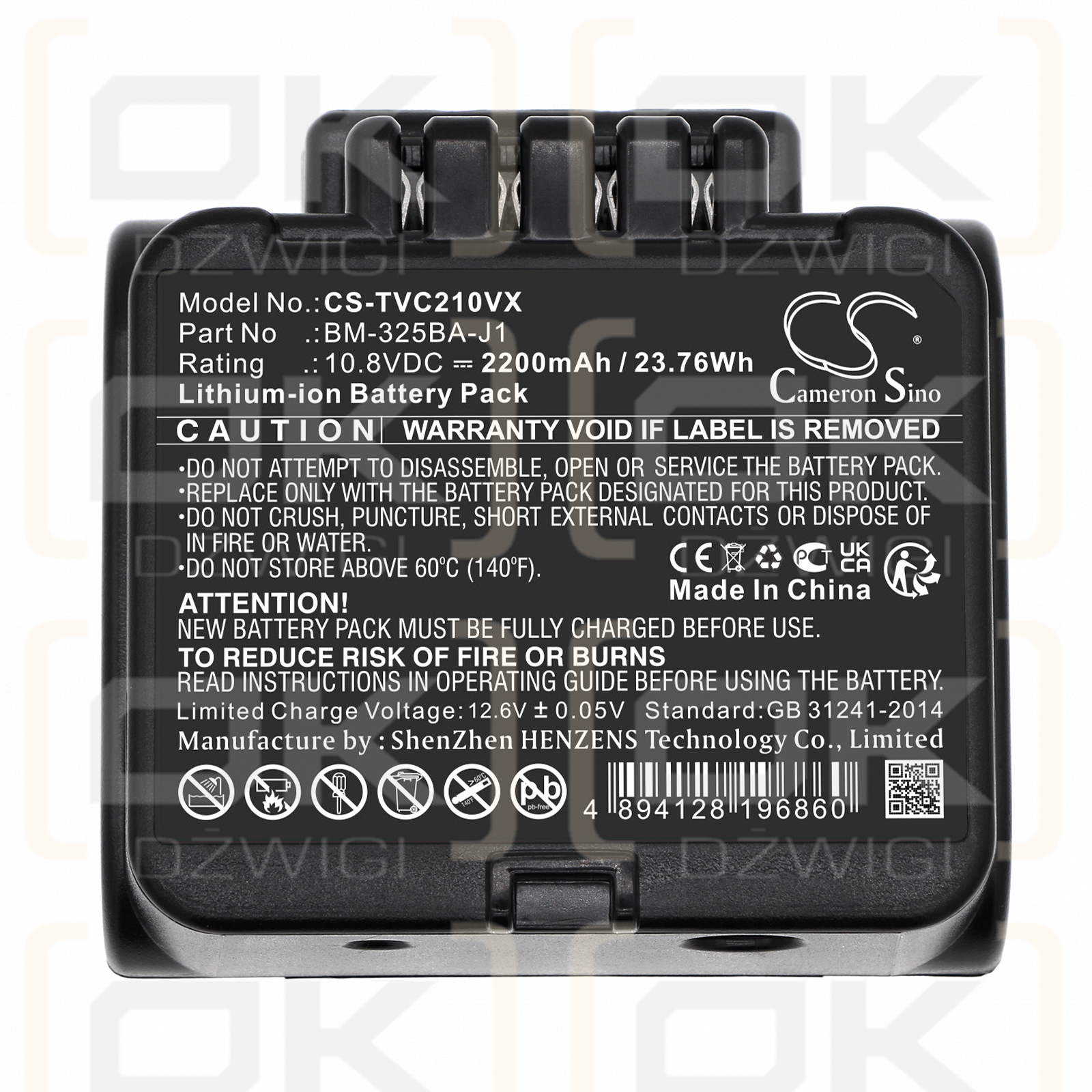 Toshiba VC-CLW31-R / BM-325BA-J1 2200 mAh Li-Ion 10,8 V (Cameron Sino)