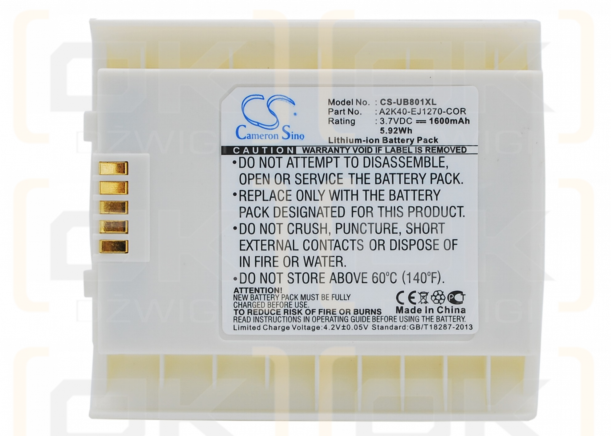 Сменный аккумулятор для Gigabyte gSmart i300 / GLH-H03 1600 мАч Li-ion 3,7 В (Cameron Sino)