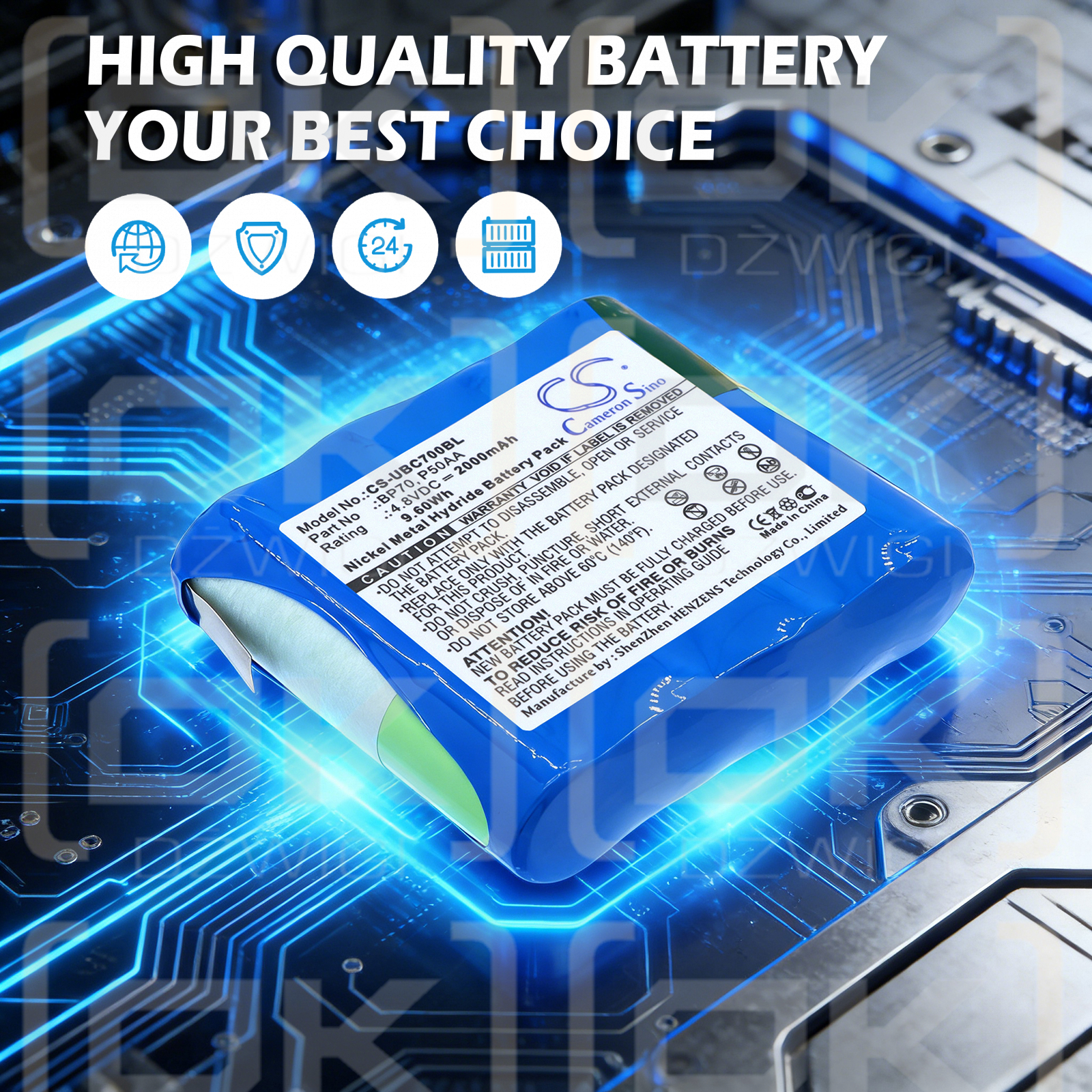 Uniden XTEU2RWEM/BP70 2000 mAh Ni-MH 4,8 V (Cameron Sino)