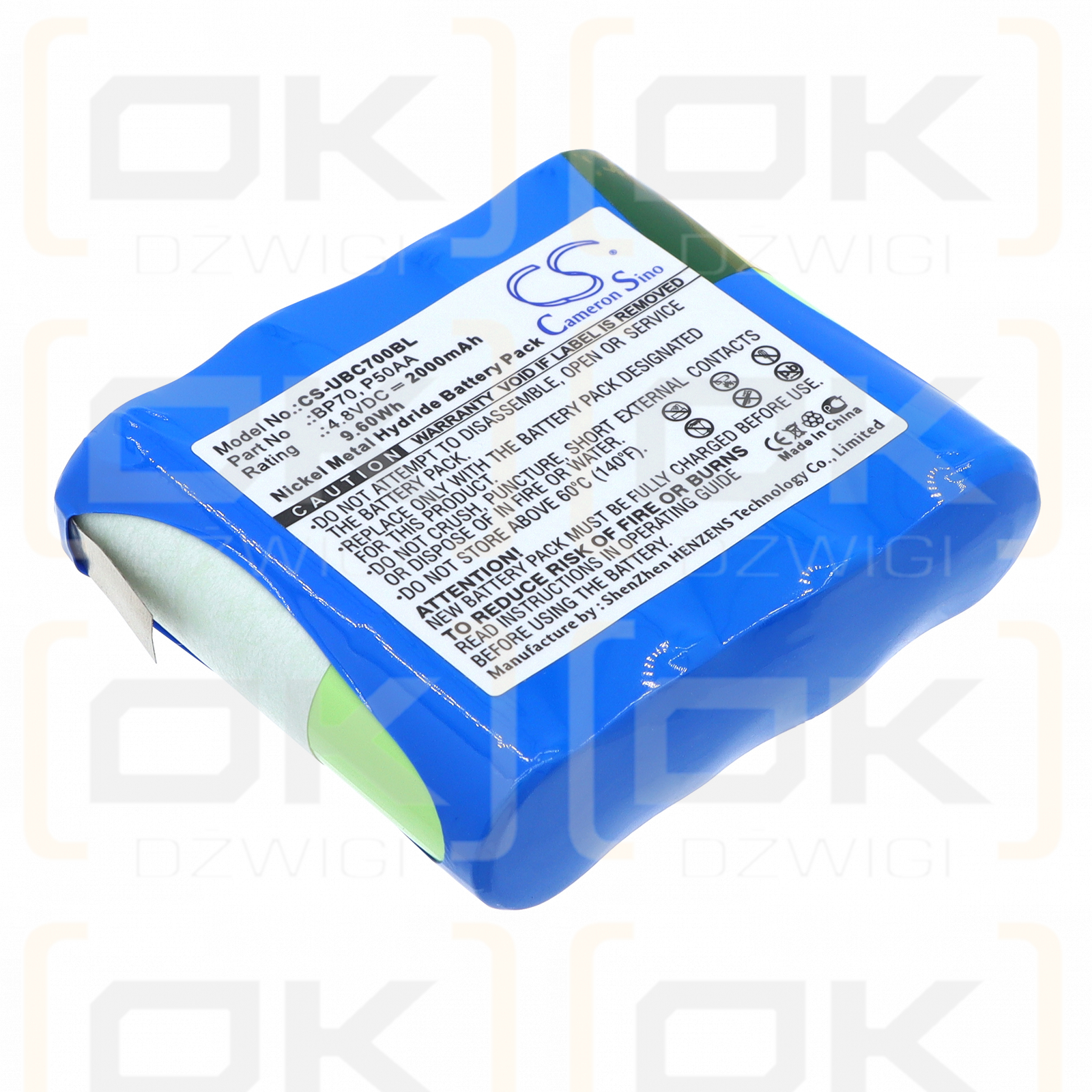 Uniden XTEU2RWEM/BP70 2000 mAh Ni-MH 4,8 V (Cameron Sino)