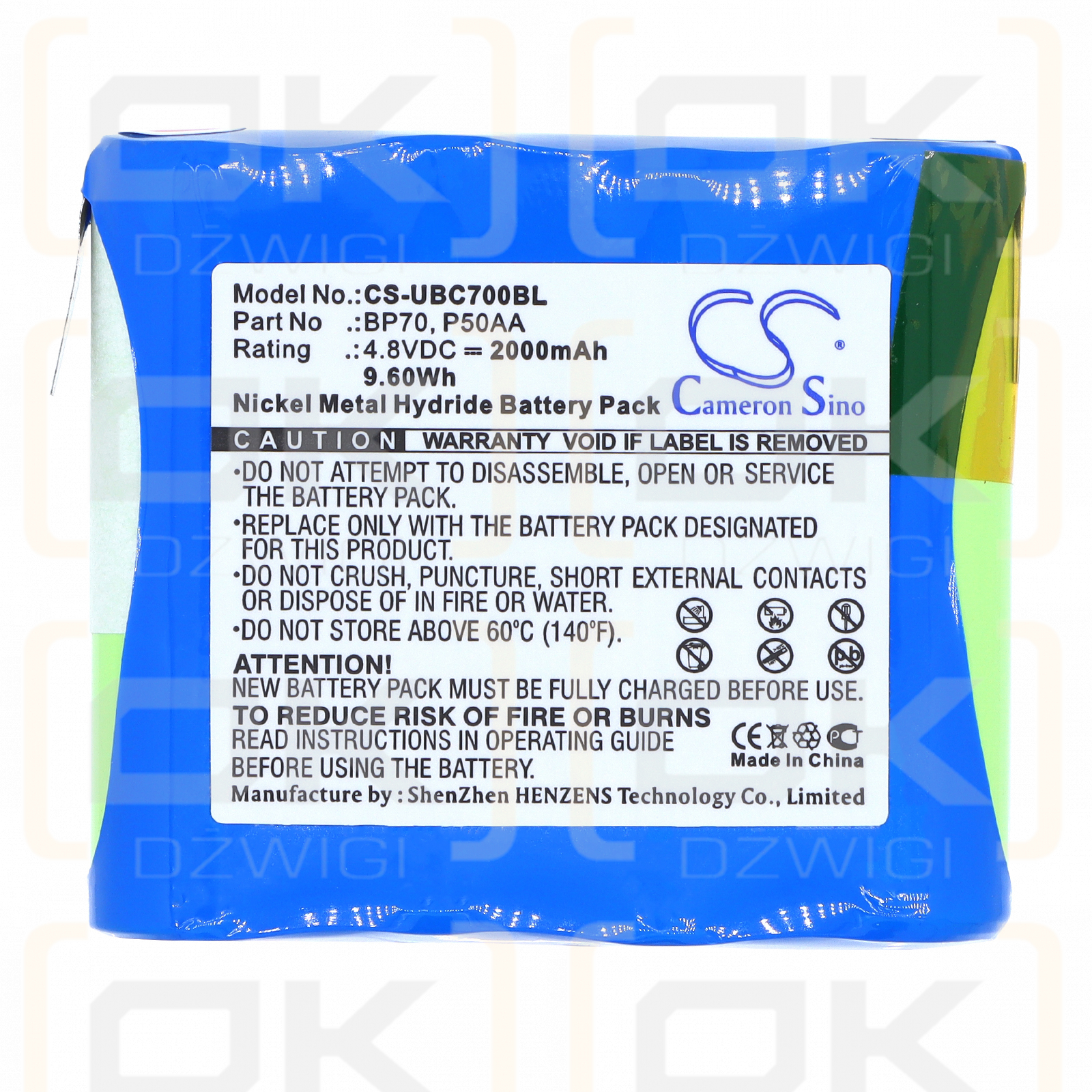 Uniden XTEU2RWEM/BP70 2000 mAh Ni-MH 4,8 V (Cameron Sino)