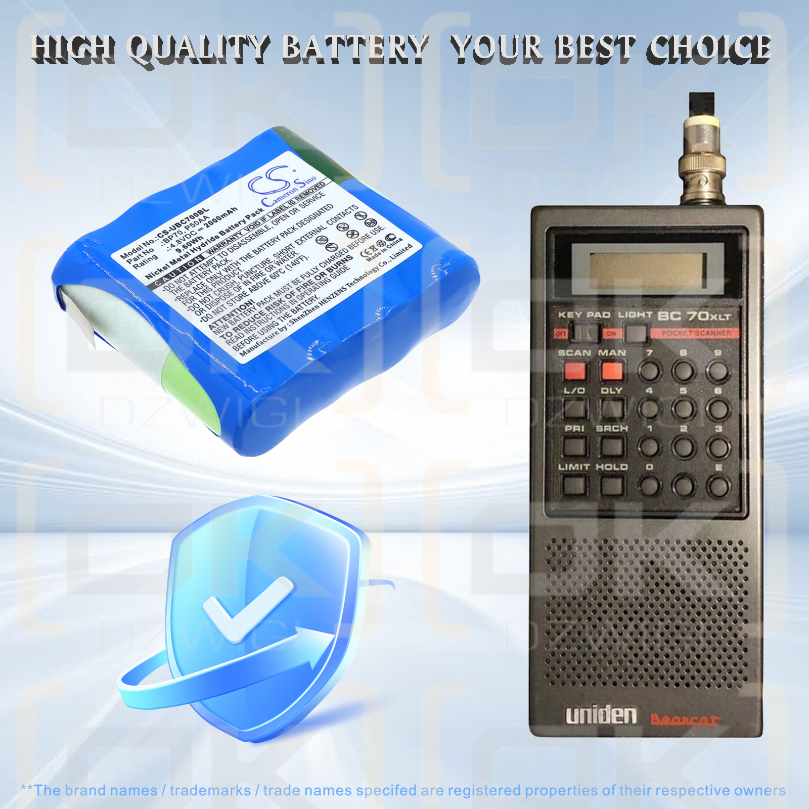 Uniden XTEU2RWEM/BP70 2000 mAh Ni-MH 4,8 V (Cameron Sino)