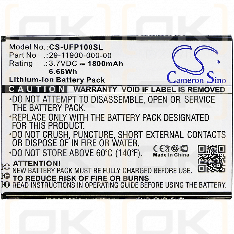 Ulefone U007 / 29-11900-000-00 1800 mAh Li-Ion 3,7 V (Cameron Sino)