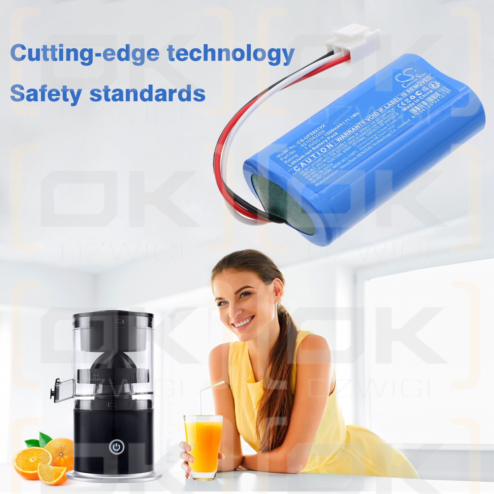 Ufesa Exprimidor USB Squeeze & Go / 9210562209 1500mAh Li-ion 7.4V (Cameron Sino)