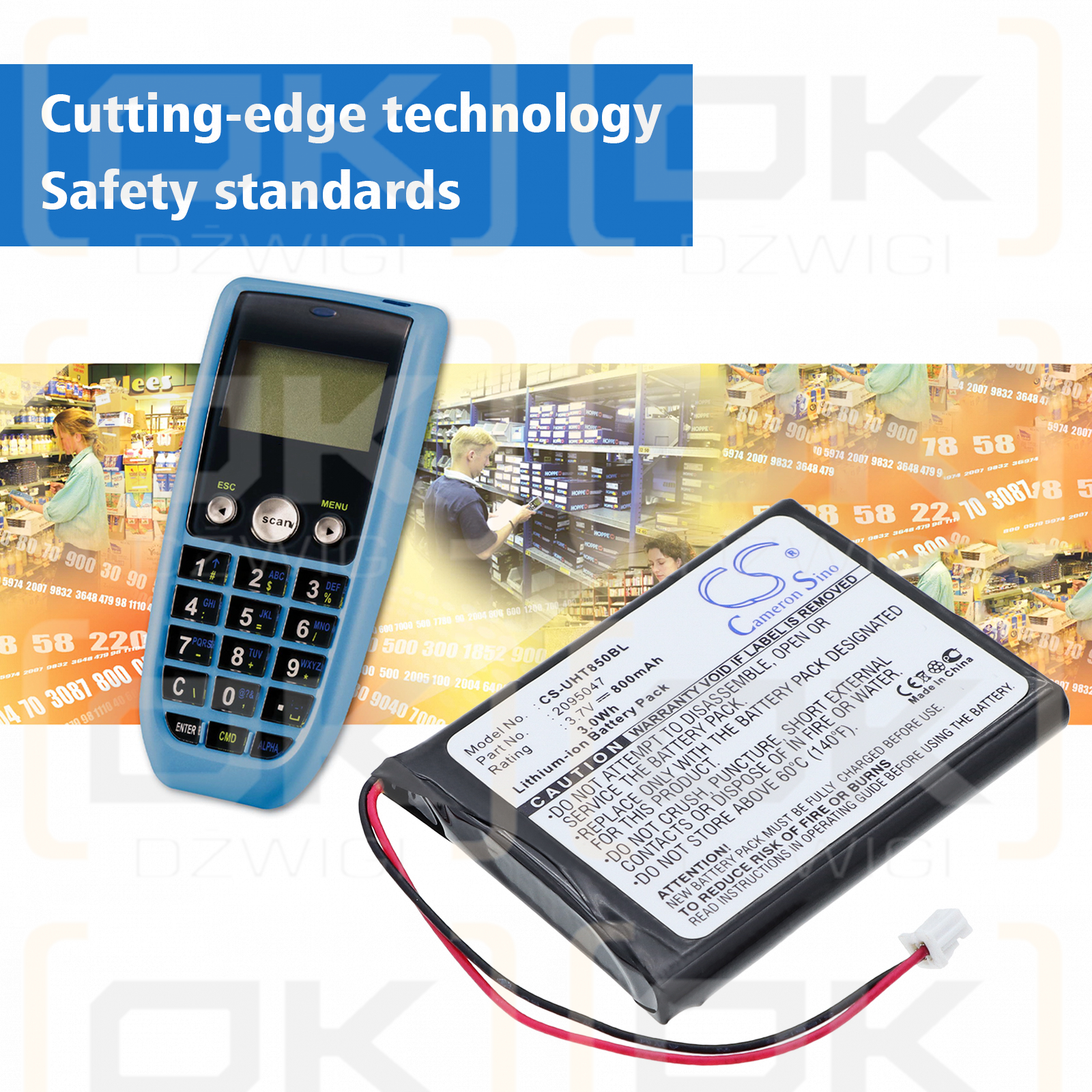 Unitech HT580 / 2095047 800 mAh Li-Ion 3,7 V (Cameron Sino)