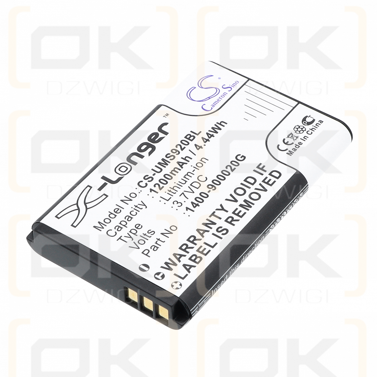 Unitech MS920 / 1400-900020G 1200 mAh Li-Ion 3,7 V (Cameron Sino)