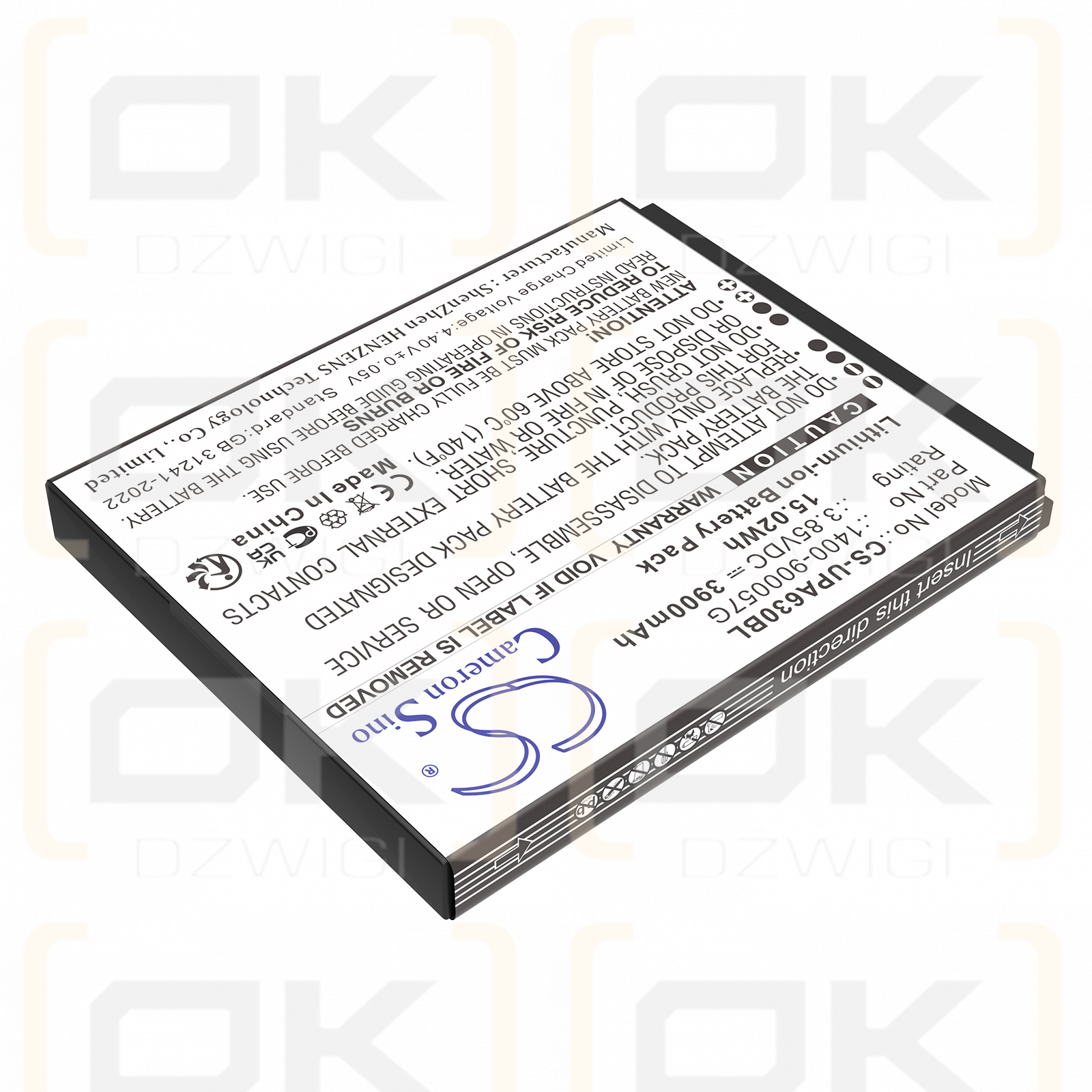 Unitech EA630 Plus / 1400-900057G 3900 mAh Li-Ionen 3,85 V (Cameron Sino)
