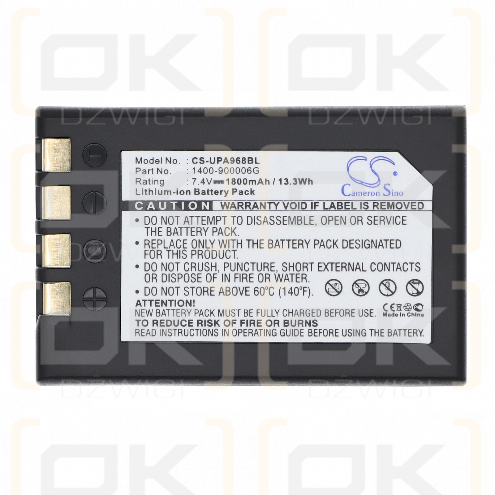 Unitech PA968II / 1400-900006G 1800 mAh Li-Ion 7,4 V (Cameron Sino)