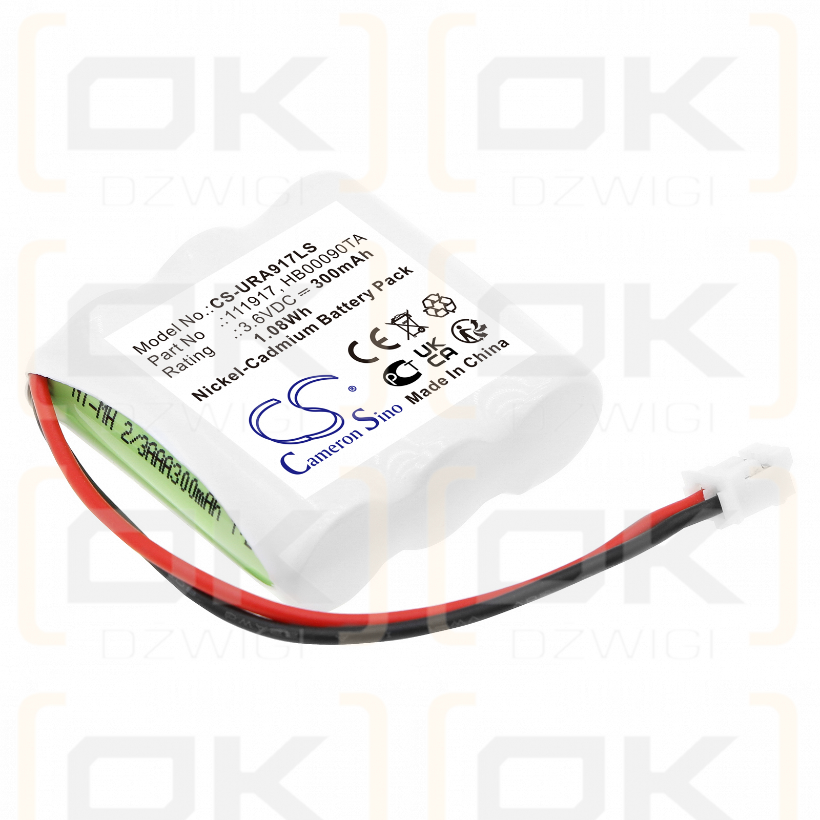 URA 140131/111917 300 mAh Ni-MH 3,6 V (Cameron Sino)