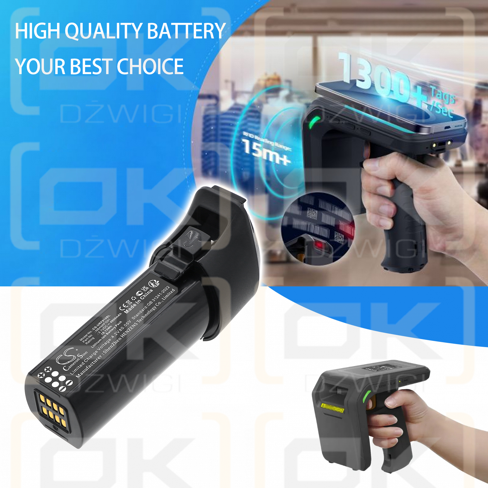 Urovo RFG91 UHF-RFID / NB49RFG91 4900 mAh Li-Ion 3,7 V (Cameron Sino)