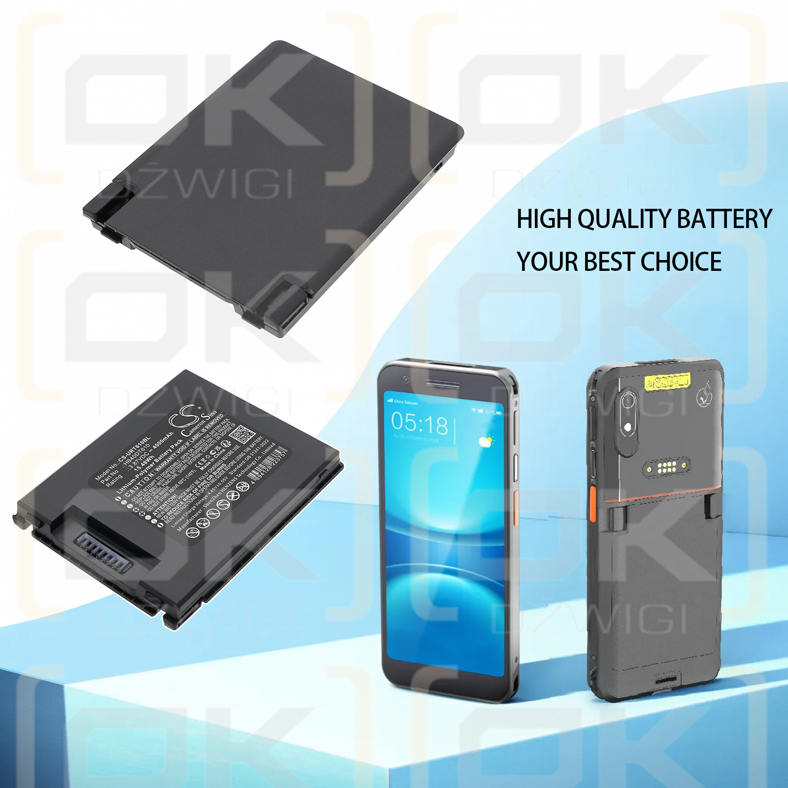 Urovo DT610 RFID-Mobilcomputer / HB40DT610 4000 mAh Li-Polymer 3,87 V (Cameron Sino)