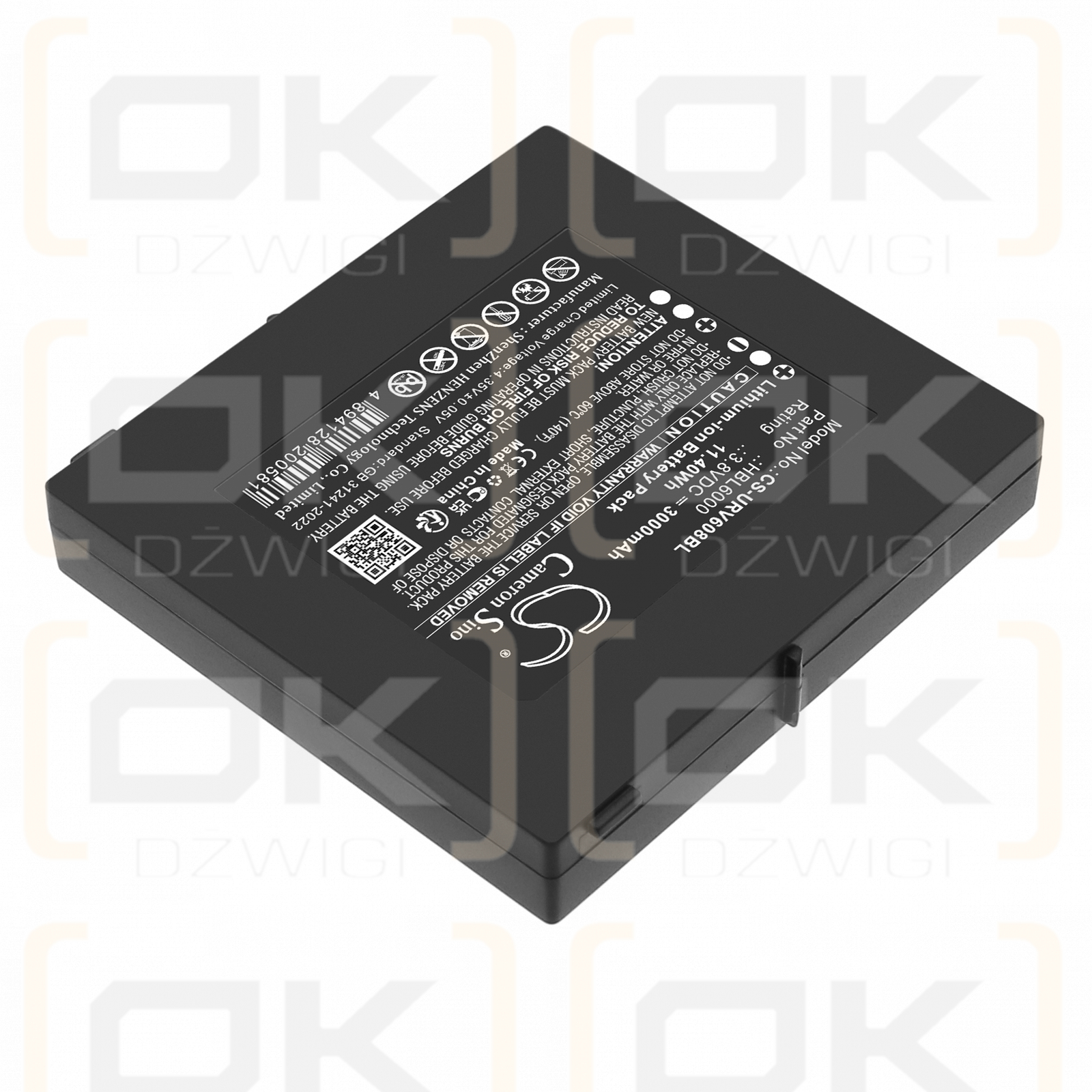 Batería Urovo i6080 / HBL6000 de 3000 mAh y ion de litio de 3,8 V (Cameron Sino)