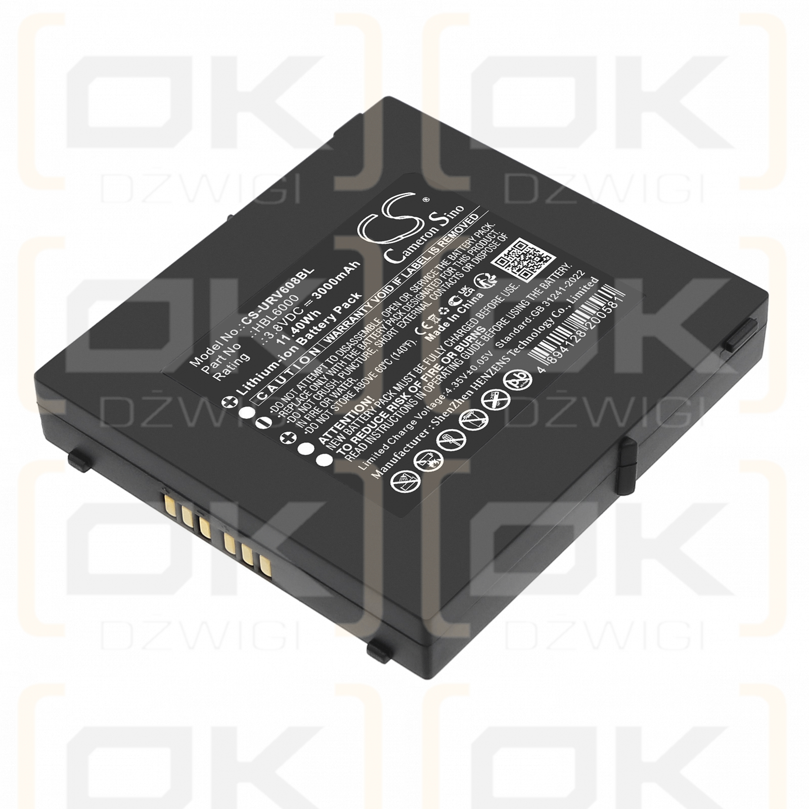 Batería Urovo i6080 / HBL6000 de 3000 mAh y ion de litio de 3,8 V (Cameron Sino)