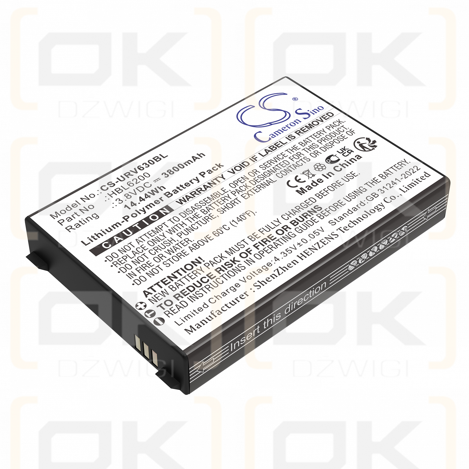 Urovo i6292S / HBL6200 3800 mAh Li-Polymer 3,8 V (Cameron Sino)