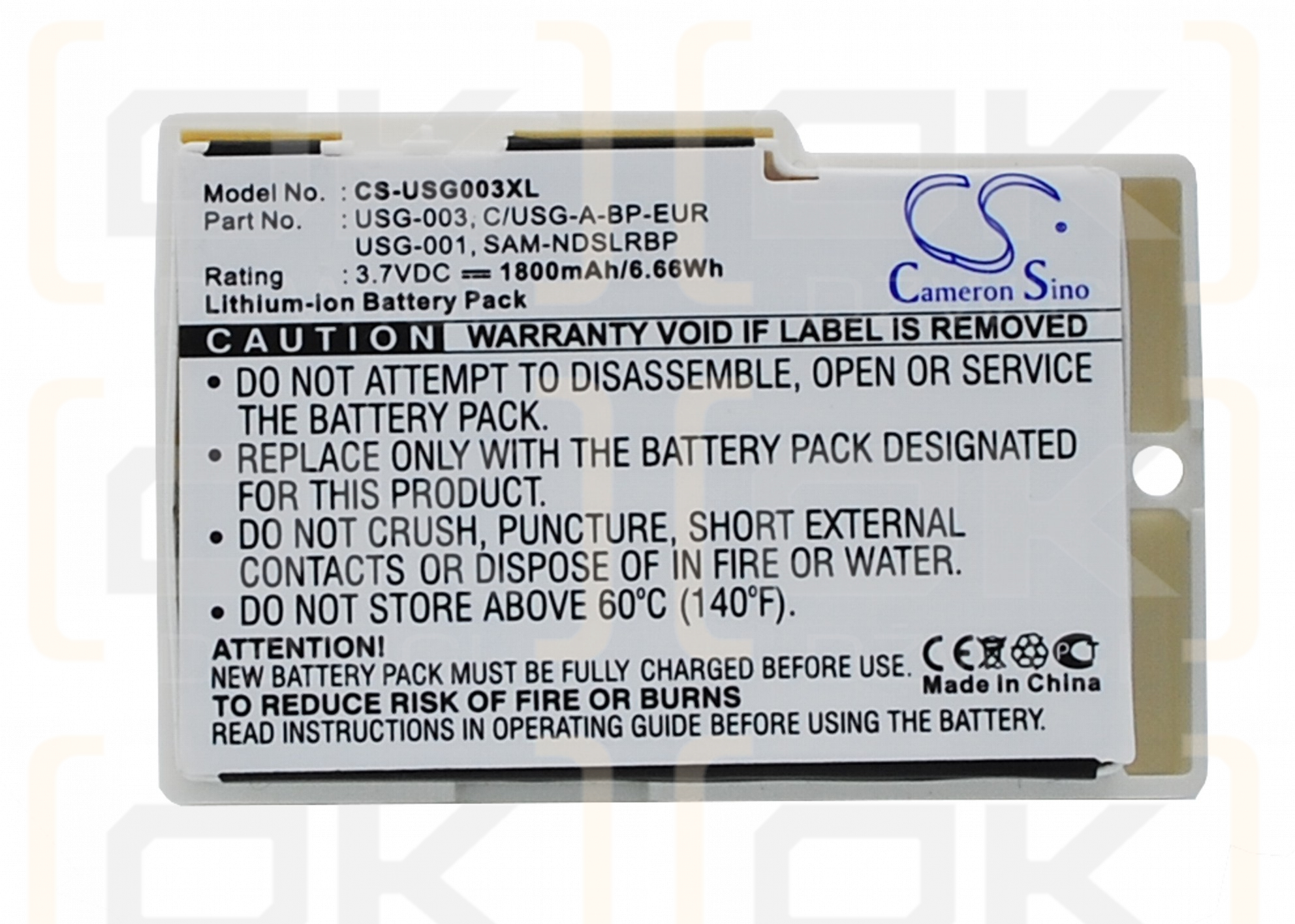 Nintendo DS Lite / USG-003 1800 mAh Li-ion 3.7 V (Cameron Sino)