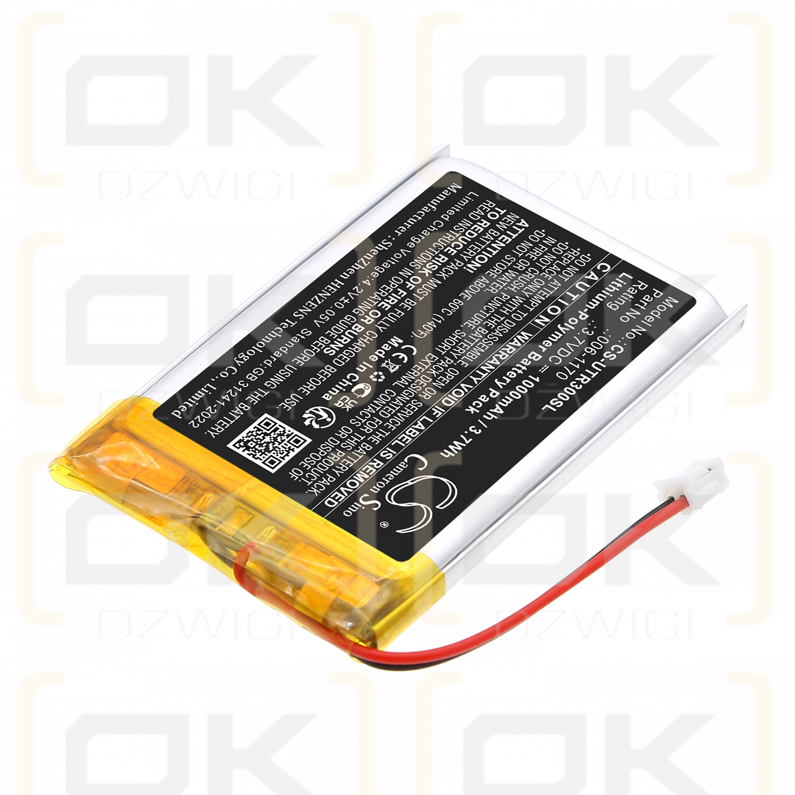 UltraCOM Kabelloses Mobilteil für den Innenbereich / 006-1170 1000 mAh Li-Polymer 3,7 V (Cameron Sino)