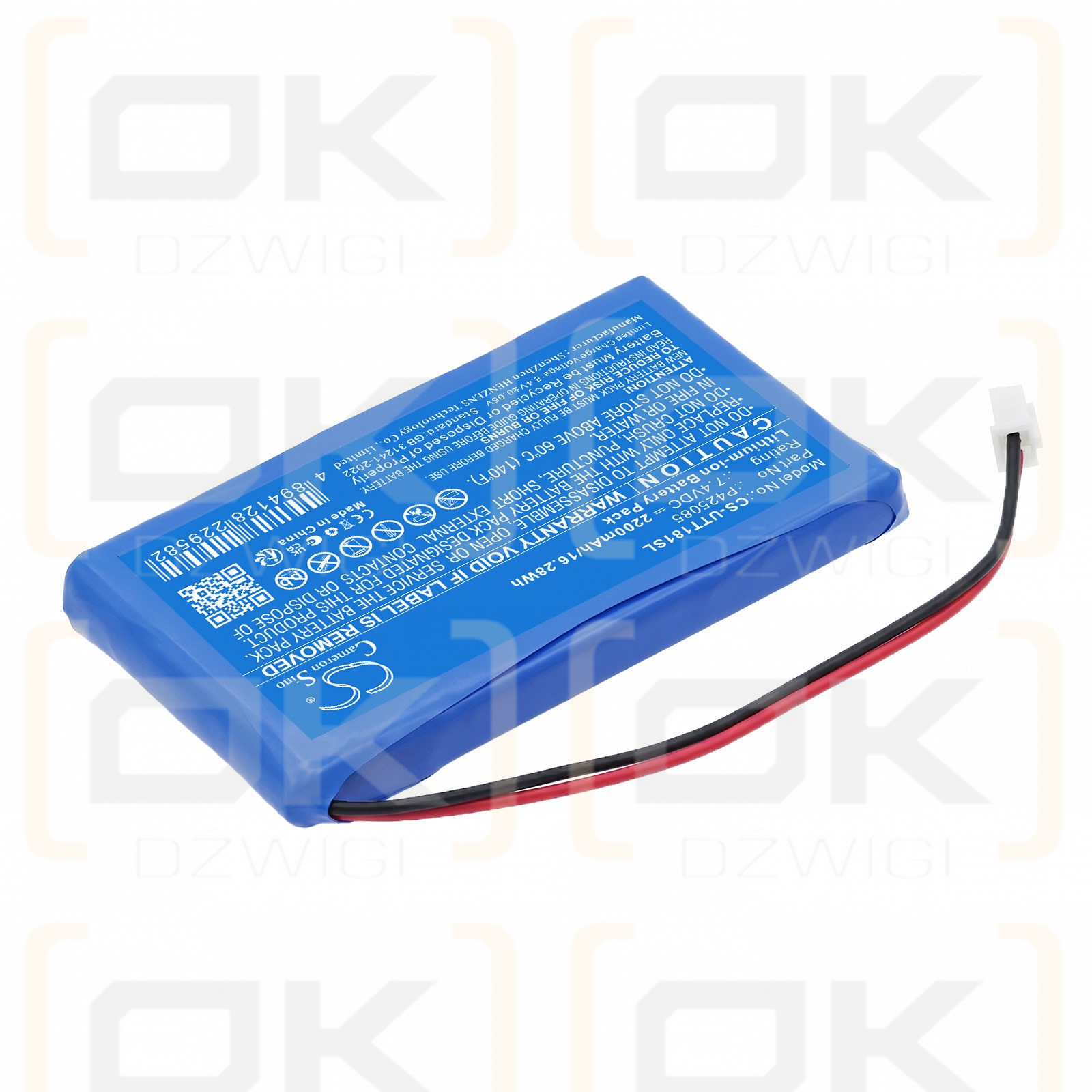 Batería de repuesto para UNI-T UT181A / P425085, 2200 mAh, iones de litio, 7,4 V (Cameron Sino)