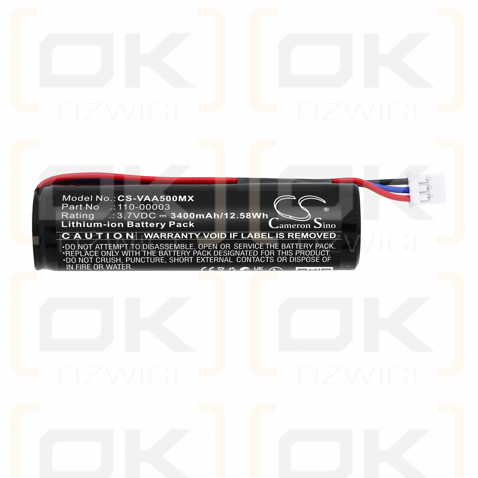 Ersatzakku für Veins Accuvein AV500 Illuminator / 110-00003 3400 mAh Li-Ion 3,7 V (Cameron Sino)