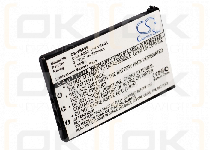 Panasonic SV-AS10-S / CGA-S003 530 мАч Li-ion 3,7 В (Cameron Sino)