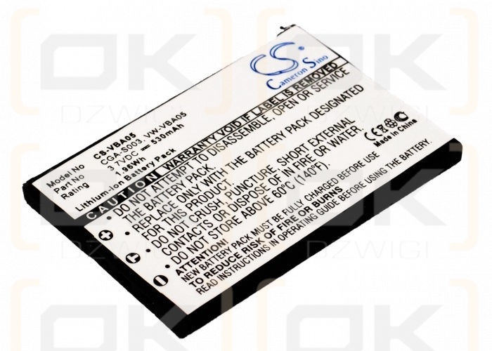 Panasonic SV-AS10-S / CGA-S003 530 мАч Li-ion 3,7 В (Cameron Sino)