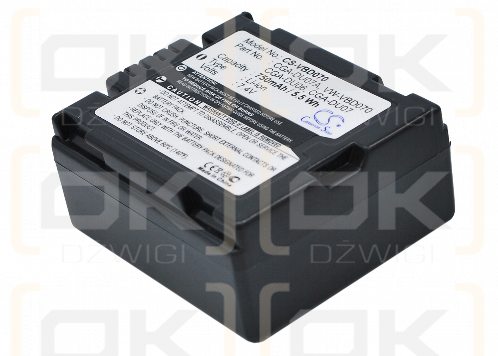 Panasonic NV-GS250EG-S / CGA-DU06 750mAh Li-ion 7.4V (Cameron Sino)