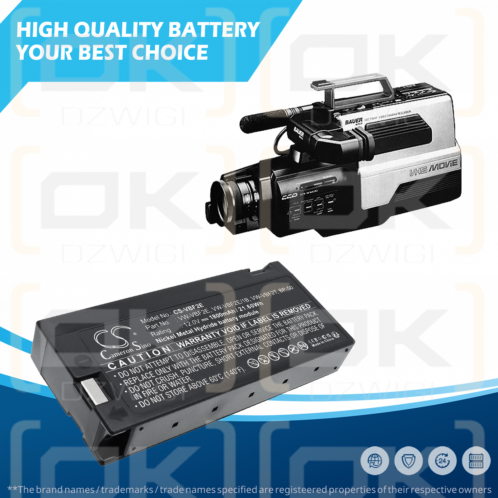 Philips M1277A / 40488A 1800mAh Ni-MH 12.0V (Cameron Sino)