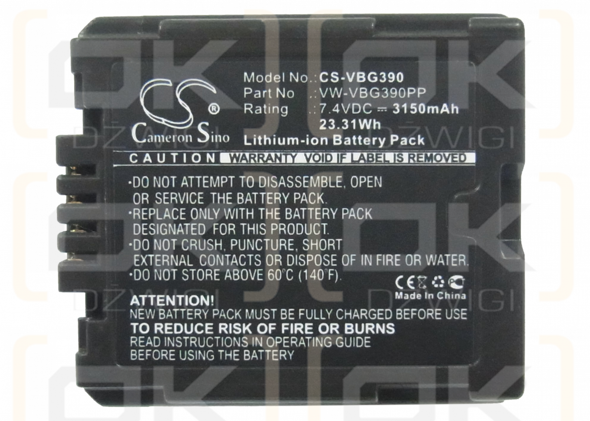 Panasonic VDR-D51 / VW-VBG390 3150mAh Li-ion 7.4V (Cameron Sino)