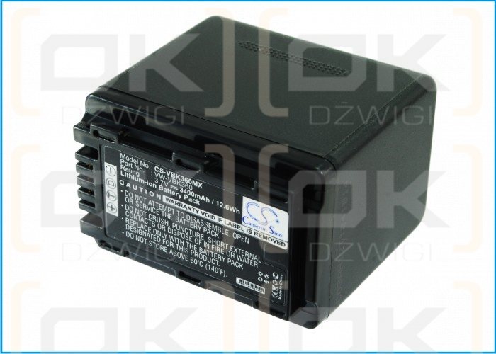 Panasonic HC-V700M / VW-VBK360 3400mAh Li-ion 3.7V (Cameron Sino)