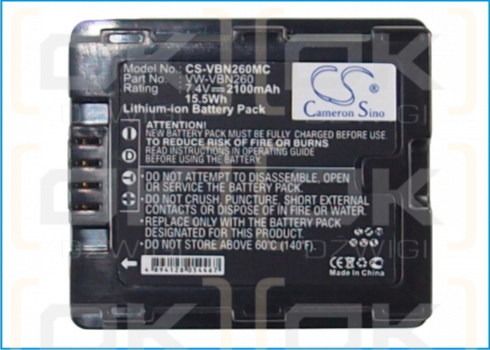 Panasonic HC-X900M / VW-VBN260 2100mAh Li-ion 7.4V (Cameron Sino)