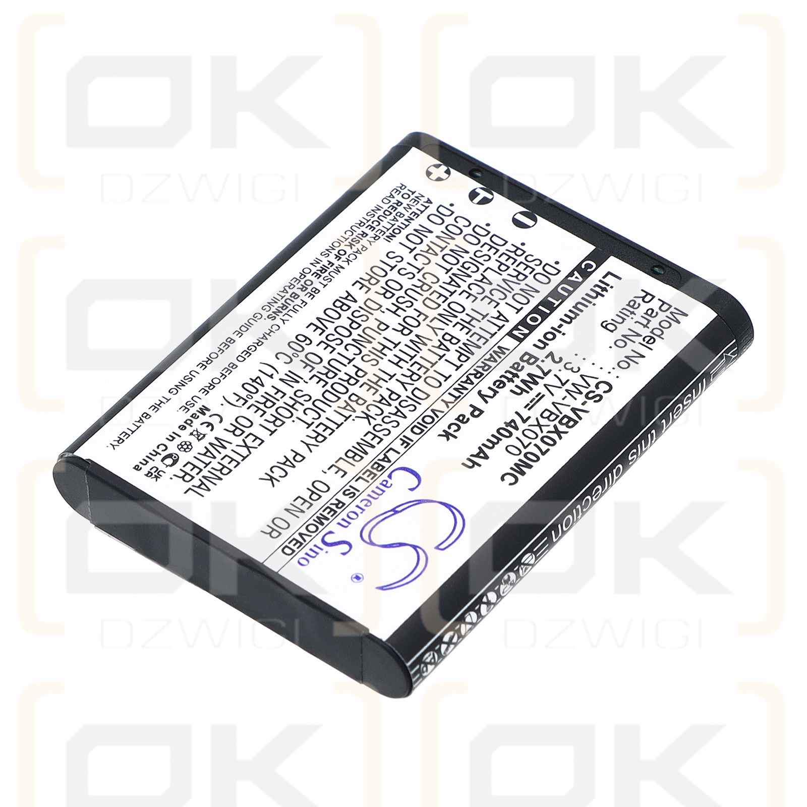 Replacement Battery for Panasonic HX-DC3W / VW-VBX070 740 mAh Li-ion 3.7 V (Cameron Sino)