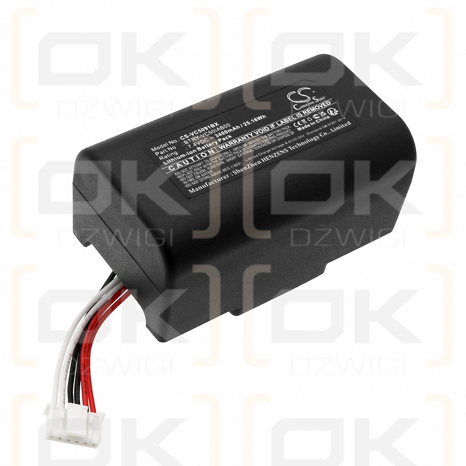 Reference VC5090-MA0TMQGH66R / 82-76786-03 3400mAh Li-ion 7.4V (Cameron Sino)