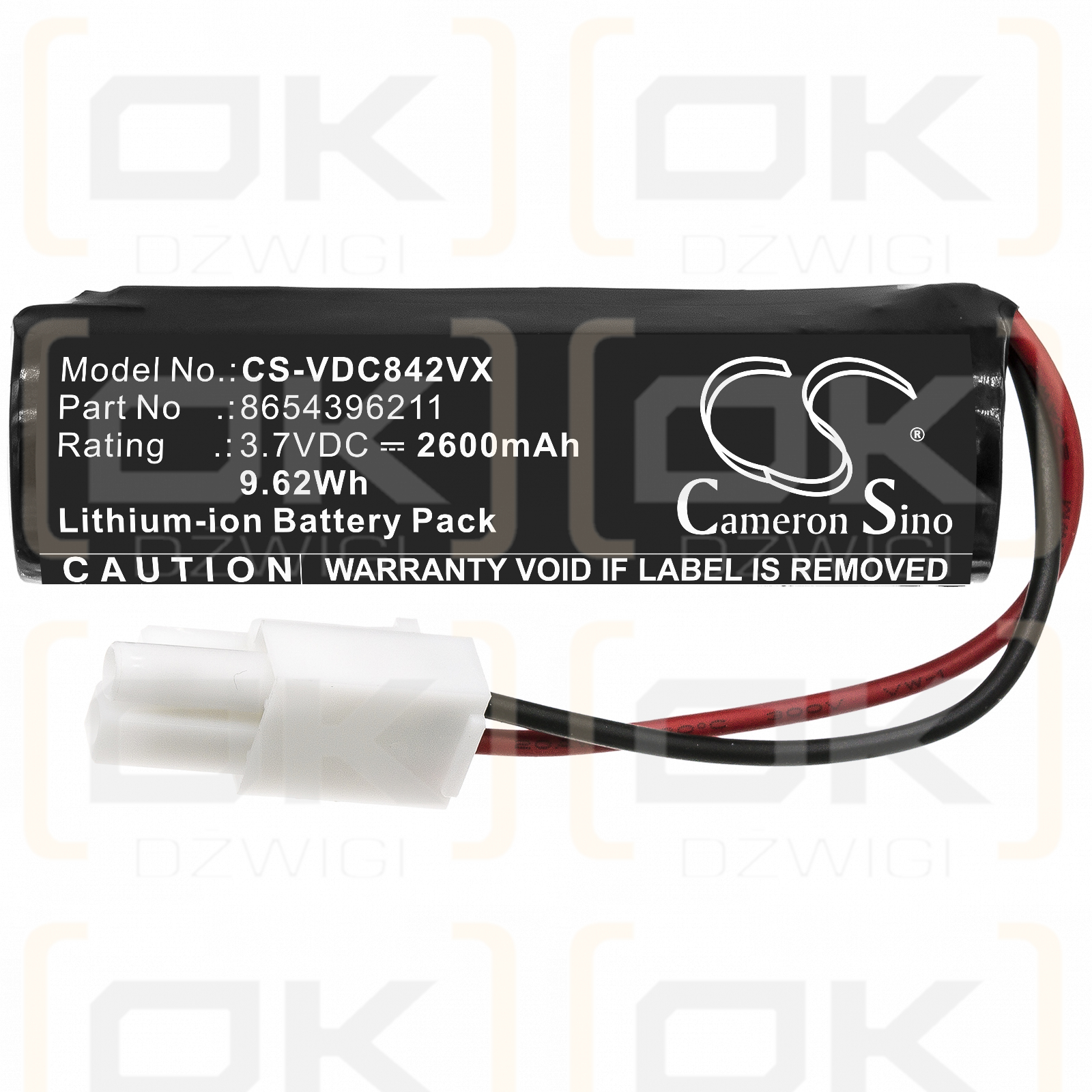 Vileda VI409842 / 8654396211 2600mAh Li-ion 3.7V (Cameron Sino)