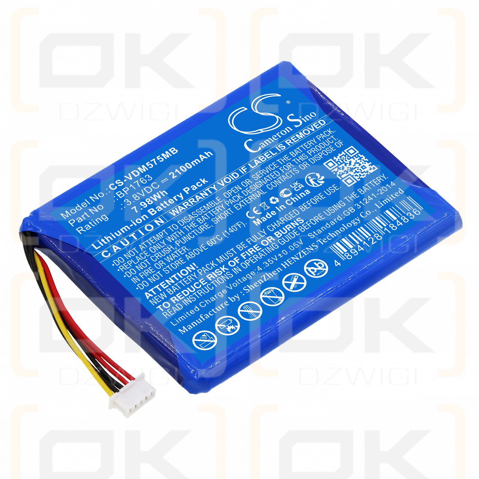 V-Tech VM5254 / BP1763 2100mAh Li-ion 3.8V (Cameron Sino)